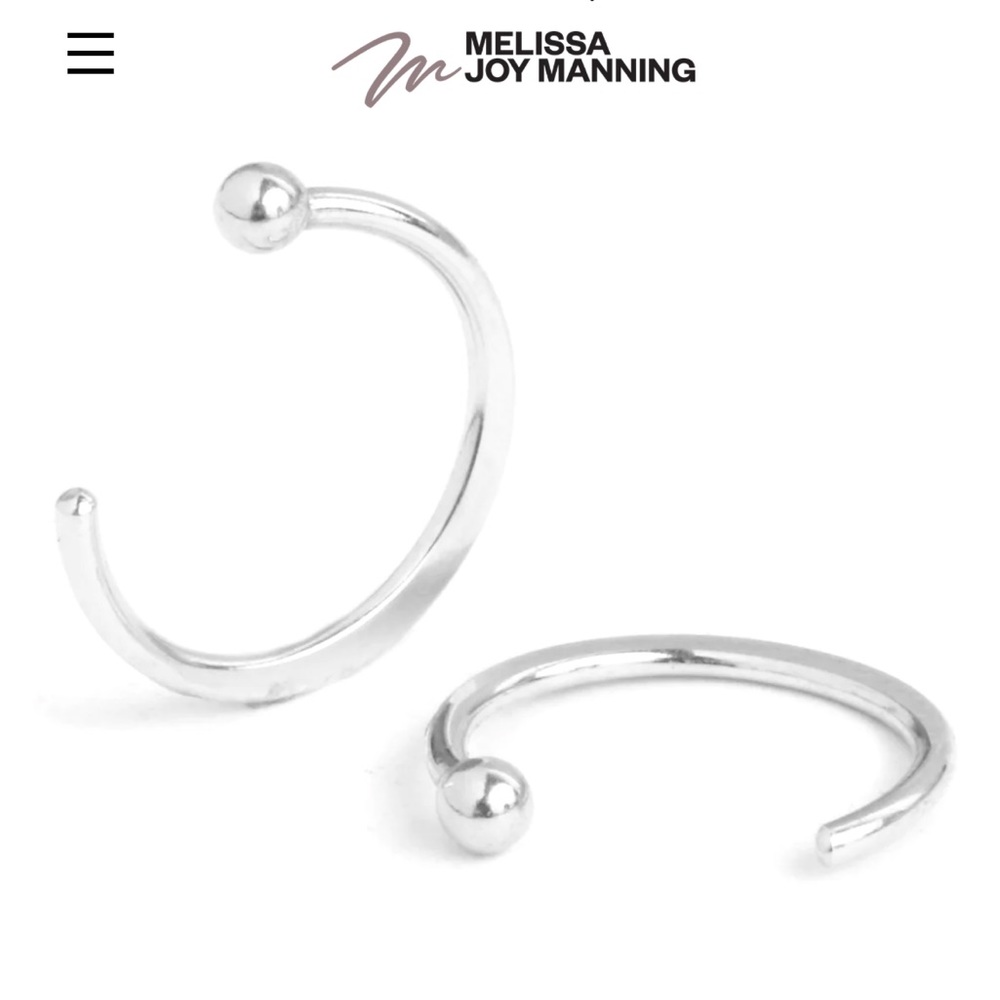 Melissa Joy Manning recycled sterling silver huggie hoops